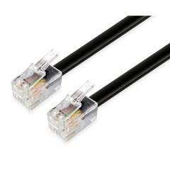 Cable telefonico plano equip rj11 4p4c awg28 3m color negro