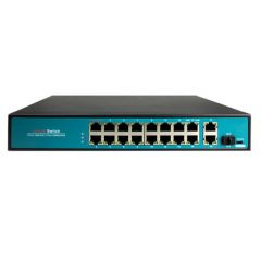 Switch PoE Ethernet 16P 10/100 + 2 Uplink RJ45 + SFP