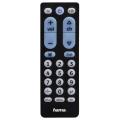 Hama | Mando TV universal, para controlar hasta 2 dispositivos, color negro