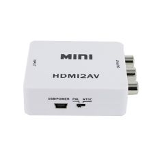 Mini convertidor de HDMI a AV de color blanco Yatek YK-101