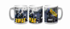 Taza Cerámica SWAT, tamaño de 9,6 cm, diámetro de 8 cm, impresión 360º, presentación en caja