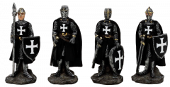 Figuras Resina Templarias Negro.