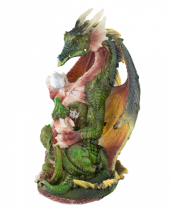 Figura Resina Dragón Con Bebé  20 Cm