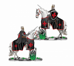 Caballo Blanco Templario Negro-espada