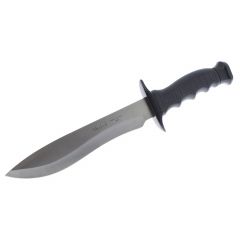 Cuchillo Muela Tactical 85-181, puño de goma y zamak negro, tamaño total de 29 cm, hoja de 17 cm + tarjeta multiusos de regalo