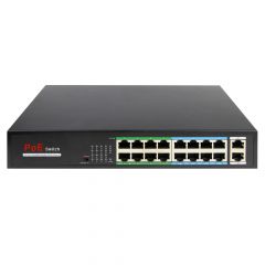 Switch Poe Ethernet 16p 10/100/1000 + 2 Uplink Sfp Sw1816poe-160-e