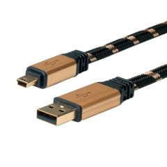 ROLINE Cable Gold Tipo A USB 2.0 Mini (5 Polos, 1,8m)