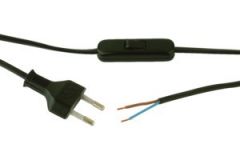 Interruptor Pasante Con Cable De 2metros 2A/250V Color NEGRO