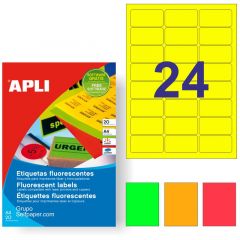 Etiquetas fluorescentes para láser/copy 64x33,9mm ref 2870 amarillo
