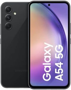 Teléfono Samsung Galaxy A54 (A546) 5g. Color Grafito (Graphite), 128 GB de Memoria Interna, 8 GB de RAM, Dual Sim. Pantalla Super AMOLED de 6,4". Cámara principal traseras de 50 MP. Smartphone libre.