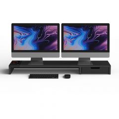 POUT Soporte para dos monitores con carga inalámbrica universal EYES 9 Color negro