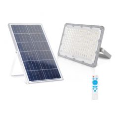 Foco Led Exterior Con Panel Solar+bateria+mando Distancia 50w Ip65 174050