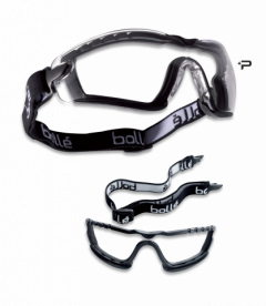 Gafas Airsoft Bollé Cobra, cristal incoloro, campo de visión panorámico, puente nasal antideslizante