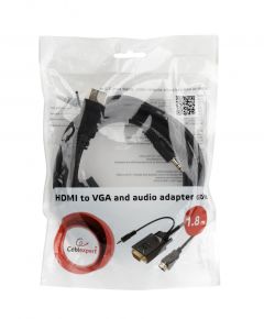 Gembird A-HDMI-VGA-03-10 adaptador de cable de vídeo 3 m HDMI + 3.5mm VGA (D-Sub) Negro