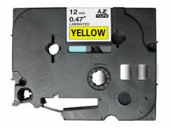 Brother tze631 cinta laminada generica de etiquetas - texto negro sobre fondo amarillo - ancho 12mm x 8 metros
