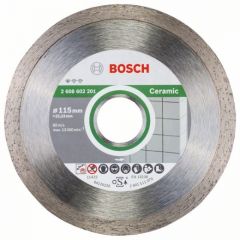 Bosch Professional 1 x Disco Tronzador de Diamante Standard for Ceramic, para Piedra, Azulejos, Cerámica, Ø 115 x 22.23 x 1.6 x 7 mm, Accessorios para Amoladoras