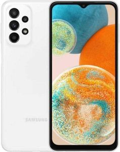 Teléfono Samsung Galaxy A23 (A236) 5g. Color Blanco (White). 64 GB de Memoria Interna, 4 GB de RAM, Dual Sim. Pantalla infinity-V de 6.6". Cámara principal de alta resolución de 50MP. Smartphone libre
