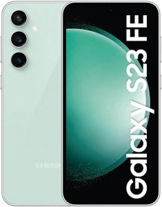 Teléfono Samsung Galaxy S23 Fe 5g Color Verde Menta. 128 GB de Memoria, 8 GB RAM. Dual Sim. Pantalla Dynamic AMOLED 2x de 6,4". Cámara trasera triple con un sensor principal de 50 MP. Smartphone libre