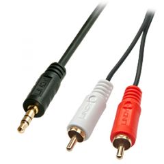 Lindy 35685 cable de audio 10 m 2 x RCA 3,5mm Negro - Cables de audio (2 x RCA, Macho, 3,5mm, Macho, 10 m, Negro)