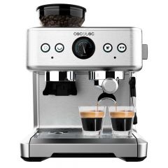 Cecotec Cafetera Express Barista Power Espresso 20 Barista Maestro. 2250 W, 20 Bares, Manometro y 2 Thermoblocks, Depósito de Café en Grano, Molinillo con 20 Niveles, Vaporizador