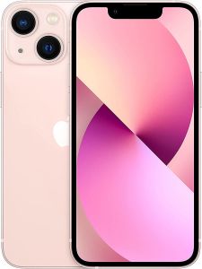 Teléfono Apple Iphone 13 Mini. Color Rosa (Pink), 4 GB de RAM, 128 GB de Memoria Interna, Pantalla Super Retina XDR OLED de 5,4". Cámara dual de 12 MP con gran angular. Smartphone completamente libre.