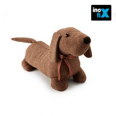 Tope textil sujetapuertas 1kg perro marrón. inofix