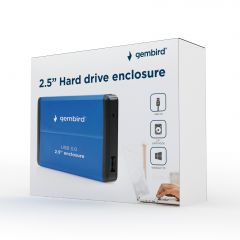 Gembird EE2-U3S-2-B caja para disco duro externo Caja de disco duro (HDD) Azul 2.5"