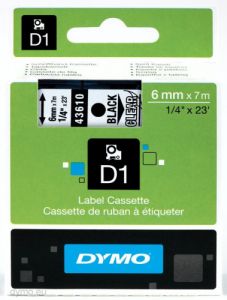 DYMO D1 - Etiquetas estándar - Negro en claro - 6mm x 7m