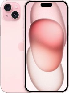 Teléfono Apple Iphone 15 Plus. Color Rosa (Pink). 6 GB de RAM. 128 GB de Memoria Interna, Pantalla Super Retina XDR OLED de 6,7''. Cámara principal de 48 MP y Frontal de 12 MP. Smartphone libre.