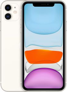 Teléfono Apple iPhone 11, Color Blanco (White), 4 GB de RAM, 128 GB de Memoria Interna, Pantalla de 6,1", Cámara frontal de 12 MP y Vídeo 4K. Sistema iOS 13. Nuevo - Smartphone completamente libre.