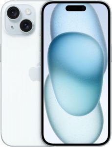 Teléfono Apple Iphone 15. Color Azul (Blue). 6 GB de RAM. 128 GB de Memoria Interna. Pantalla Super Retina XDR OLED de 6,1''. Cámara principal de 48 MP. Smartphone completamente libre.