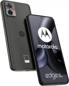 Teléfono Motorola Moto Edge 30 Neo 5g. Color Negro (Black Onyx), 256 GB de Memoria Interna, 8 GB de RAM. Pantalla OLED de 6.28". Cámara Principal de 64 MP. Smartphone completamente libre.
