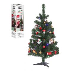 Kit infantil arbol de navidad con decoracion y luces led 90cm