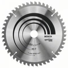 Bosch 2 608 641 202 - Hoja de sierra circular Optiline Wood - 260 x 30 x 3,2 mm, 48 (pack de 1)