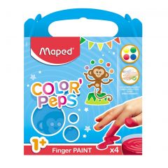 Maped M812510 pintura de dedos lavable Azul, Verde, Rojo, Amarillo