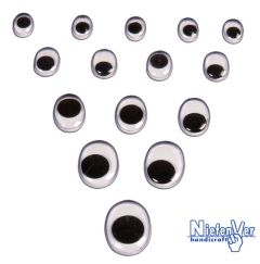 Ojos móviles 100 ojos surtidos en 5 tamaños (10, 12, 15, 18 y 20 mm)