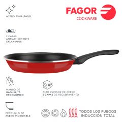 Fagor 78556 Sarten, Steel, Negro