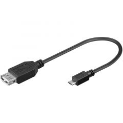 Cable USB 2.0 A MicroUSB B OTG 20cm