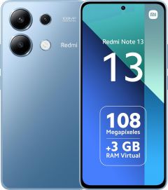 Teléfono Xiaomi Redmi Note 13 4G. Color Azul (Ice Blue). 128 GB de Memoria Interna, 6 GB de RAM. Pantalla AMOLED FHD+ de 6,67". Triple cámara de hasta 108 MP. Versión Global. Smartphone libre.