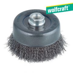 Cepillo metálico, forma de copa, trenzado rosca m 14 2151000 wolfcraft