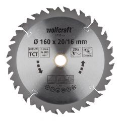 Disco de sierra circular ct, 20 dientes ø160mm 6733000 wolfcraft