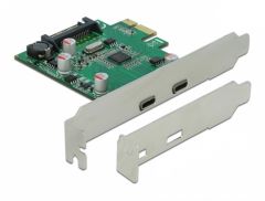 DeLOCK PCI Express x1 Card to 2 x external SuperSpeed USB (USB 3.2 Gen 1) USB Type-C™ female tarjeta y adaptador de interfaz Interno USB 3.2 Gen 1 (3.1 Gen 1)