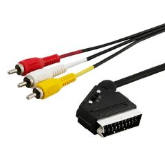 Savio CL-133 cable EUROCONECTOR 2 m SCART (21-pin) 3 x RCA Multicolor