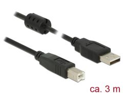 DeLOCK 3m, USB 2.0-A/USB 2.0-B cable USB USB A USB B Negro