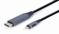 Gembird CC-USB3C-DPF-01-6 adaptador de cable de vídeo 1,8 m USB Tipo C DisplayPort Negro, Gris