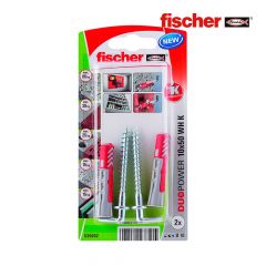 Fischer 535002 tornillo de anclaje y taco 2 pieza(s) Juego de enchufes de pared y ganchos de tornillo 50 mm
