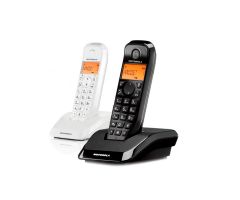 Motorola S12 Duo Teléfono DECT Identificador de llamadas Negro, Blanco