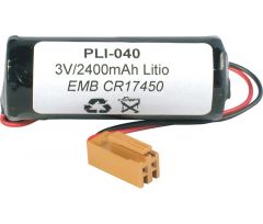 Pila Litio 3Vdc 2400mA CR17450 Con Conector