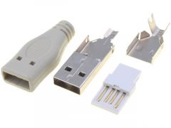 Conector USB A Macho Con Funda Para Soldar  E-SU1