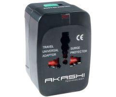 Akashi altwp100 adaptador universal de viaje negro compatible en 150 países
